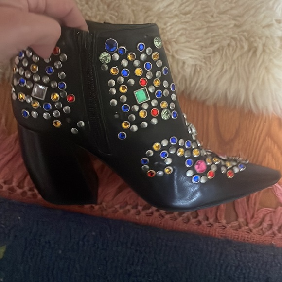 Jeffrey Campbell bejeweled booties sz 5 super comfy - Picture 5 of 9